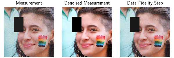 Measurement, Denoised Measurement, Data Fidelity Step
