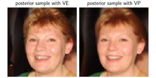 posterior sample with VE, posterior sample with VP