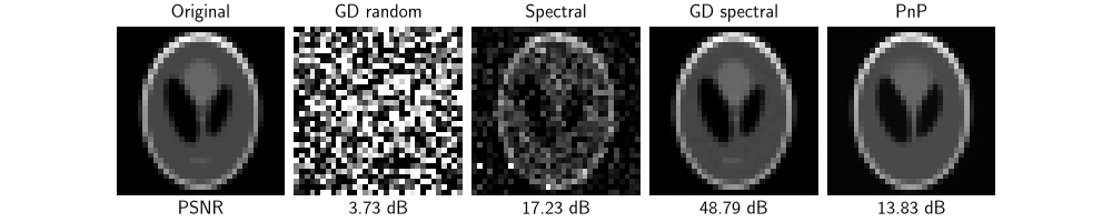 Original, GD random, Spectral, GD spectral, PnP