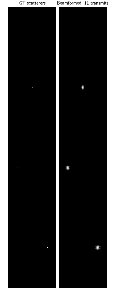 GT scatterers, Beamformed, 11 transmits